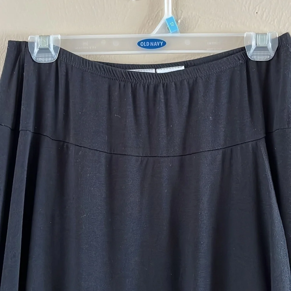 Worthington stretch black mock wrap skirt, polyester rayon spandex, blend size L